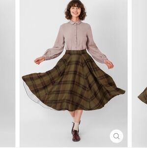 NWT Son De Flor Oak Tartan Skirt XS